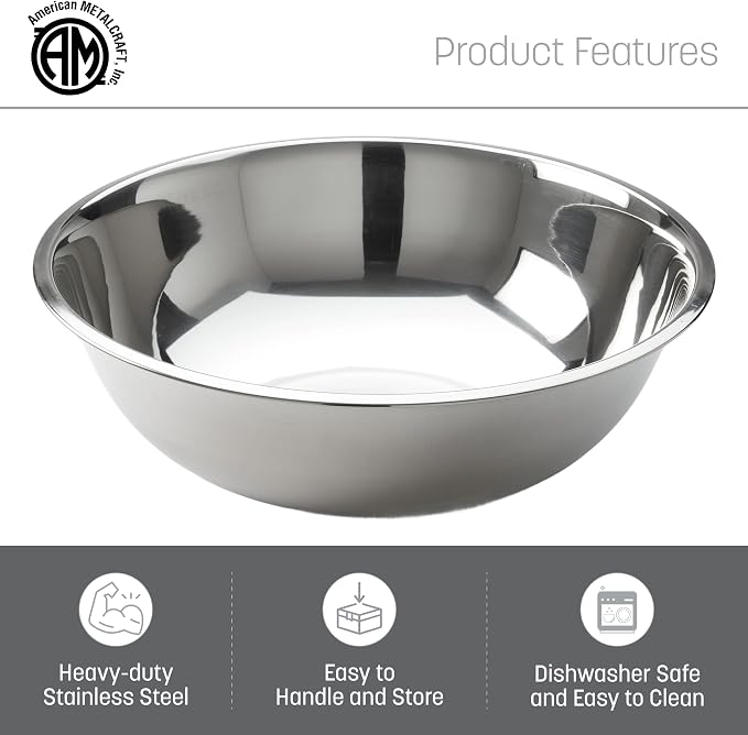 American METALCRAFT, Inc. American Metalcraft SSB500 Stainless Steel Mixing Bowl - Image 3
