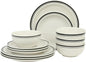 Gibson Home Hometown Diner 12-Piece Porcelain Dinnerware Set, Round Plates and by GibsonHomewares