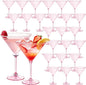 Plastic Martini Glasses Set of 24, 9 oz Pink Cocktail Cups | Unbreakable by Unknown