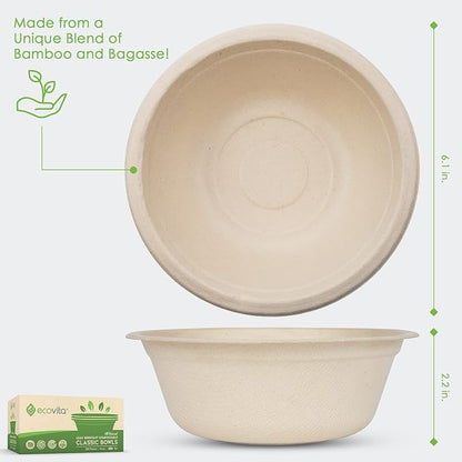 100% Compostable Paper Bowls – 150 Disposable Bowls Eco Friendly Sturdy Tree - Image 2