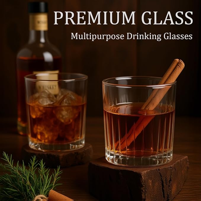 Laerjin Drinking Glasses Set of 8, 12 oz Highball Glasses & 10 oz Cocktail - Image 2