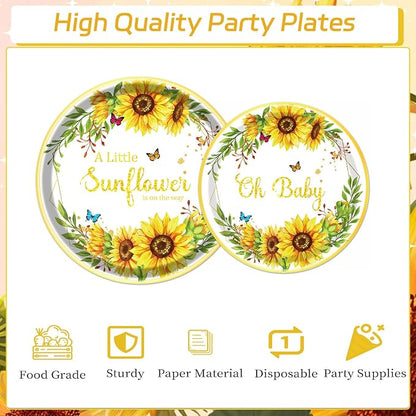 Rakuto Sunflower Baby Shower Decorations Supplies, A little Sunflower is on the - Image 4
