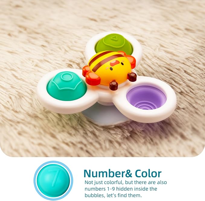 LiKee Strong Suction Cup Fidget Rotating Sensory Bath Toys - Image 3