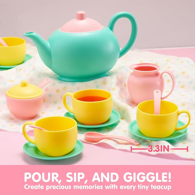 JOYIN 18PCS Pretend Tea Party Set Play Food Accessories BPA Free, Phthalates - Image 4