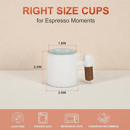 2.5oz Ceramic Espresso Cups, Demitasse Cups - Image 2