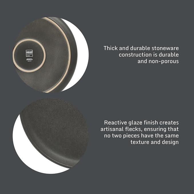 Gibson Elite Pasco 12 Piece Plates and Bowls Reactive Glaze Dishes Stoneware - Image 4