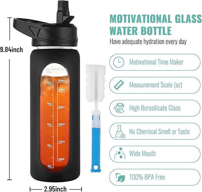 CIVAGO 24 oz Glass Water Bottle - Image 4