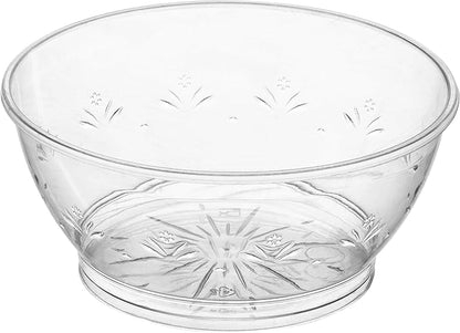 JoyServe Clear Mini Plastic Bowls - (Bulk 100 Pack) 6 Oz Disposable Premium Hard Plastic Dessert Bowls for Serving, Weddings, Catering, Parties, Salsa, Home or Event Party Supplies