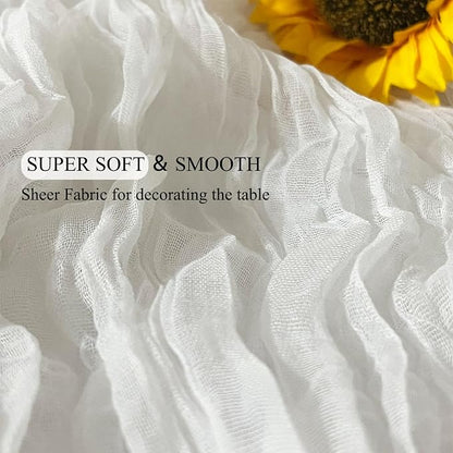 3Pack White Cheesecloth Table Runner 17x108inch Sheer White Table Runners | - Image 4