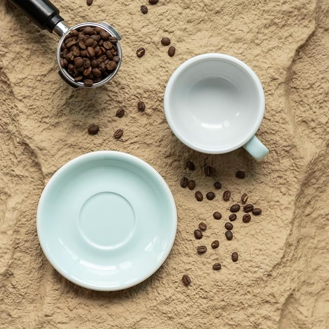 Loveramics Latte Art Mug with Saucer, 10 oz Ceramic Coffee cups with Round - Image 5