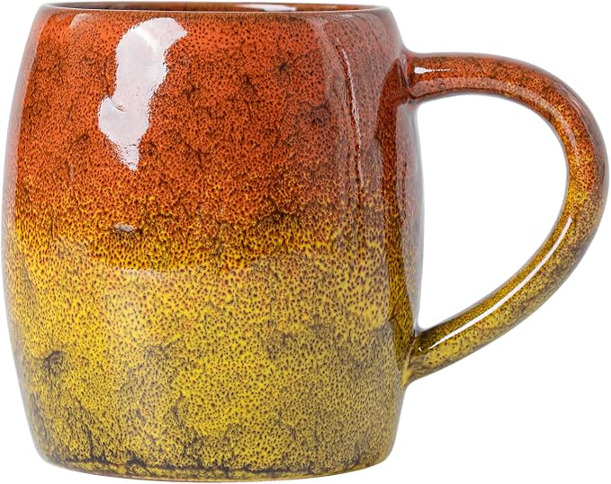 Handmade 22oz Ceramic Coffee Mug, Ergonomic Large Handle, Ideal Gift by XIYUANJI