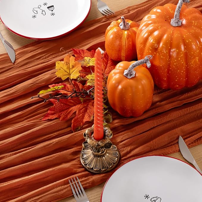 Terracotta Cheesecloth Table Runner 120 Inches 4 Pack Gauze Table Runner | - Image 7