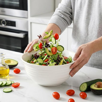 Serving Bowls Set of 2, 60 Ounce Ceramic Large Bowls, Deep Kitchen Bowls - Image 5