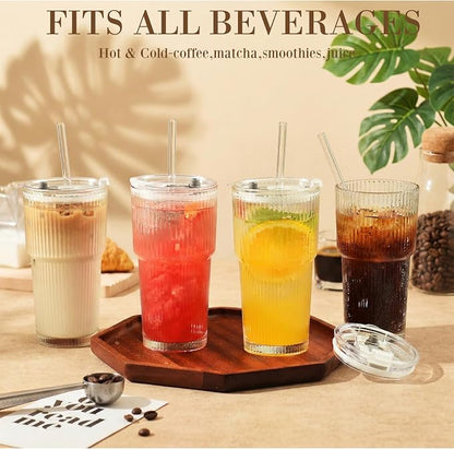 Haundry 20oz Ribbed Glass Cups - Image 5