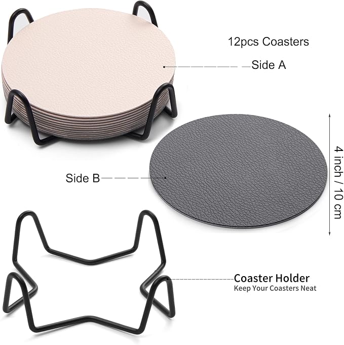 Faux Leather Drink Coasters - Image 6