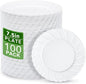 U-QE 100 Count White Plastic Plates by U-QE
