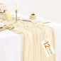 12 Packs Beige Cheesecloth Table Runner, Boho Gauze Cream Cheese Cloth Table by BlueTopCoLtd