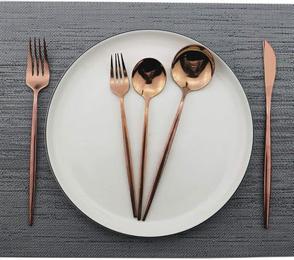 Rose Gold Silverware Set, JASHII 20-Piece Stainless Steel Flatware Cutlery Set - Image 4