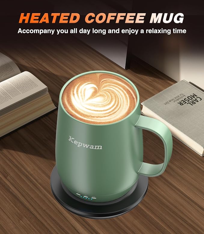 Kepwam Self-Heating Coffee Mug T2, 16oz Electric Heated Mug Hot Up to 149℉ | No - Image 5