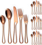 Flatware Set 4 Copper/Rose Gold Silverware Hollow Out Handles 20 Piece by A%C2%B7HOUSEWARE