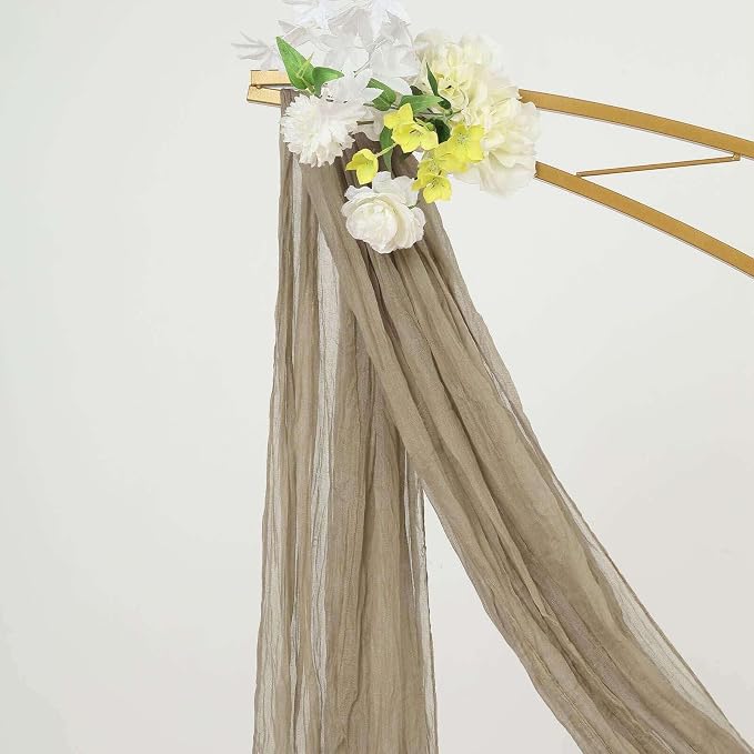 Efavormart 20ft Natural Beige Gauze Cheesecloth Wedding Arch Drapery Fabric - Image 9