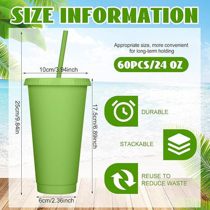 Honeydak 60 Pack Tumbler with Straw and Lid Bulk Cups - Image 4