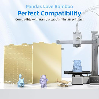 BIQU PyroGrip Smooth PEI+Textured PEI Panda Build Plate for Bambu-Lab A1 Mini 184x184mm, Double Sided PEI Spring Steel Build Plate Flexible Sheet Print Bed Removable Surface Platform