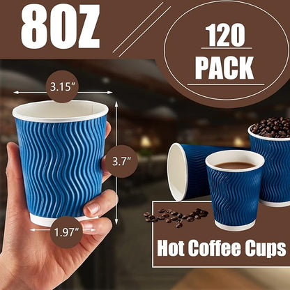 Lamosi 4 Pack 8oz Ripple Disposable Insulated Cups - Image 2