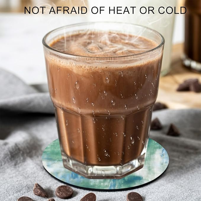 Blue Green Coasters Set of 2, Absorbent Coasters - Image 3