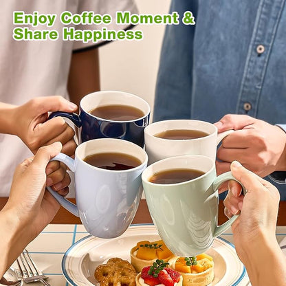 Porcelain Coffee Mugs Set of 6, 13 Ounce Coffee Cups - Image 5