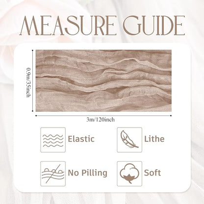 Cheesecloth Table Runner Nude Pink 10FT Boho Gauze Runner, 3 Pack | 120 Inch - Image 2
