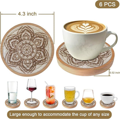 Boho Coasters Set of 6, Eykao Cup Coasters - Image 6