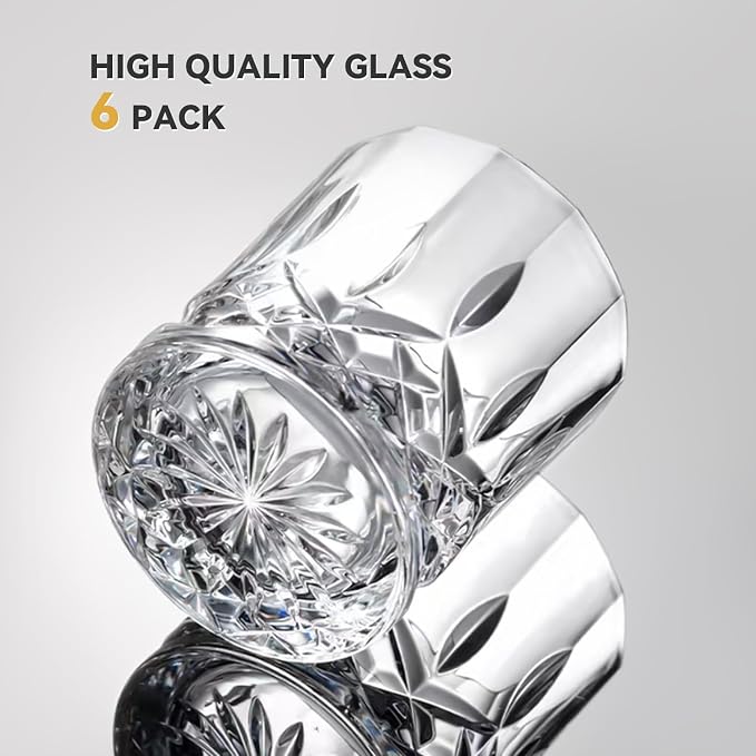 Whiskey Glasses Set of 6, 11 oz Old Fashioned Rocks Glasses | Dishwasher-safe - Image 2