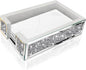 Wocred Mirror Guest Towel Napkin Holder,Crystal Crushed Diamond Dinner Napkin Holder for Dining Table,Rectangle Guest Disposable Towels Tray for Bathroom .(9.4”X5.7”X2.6”)
