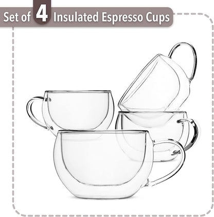 BTaT- Double Walled Espresso Cups, 6 oz, Double Wall Insulated Espresso Cups - Image 2