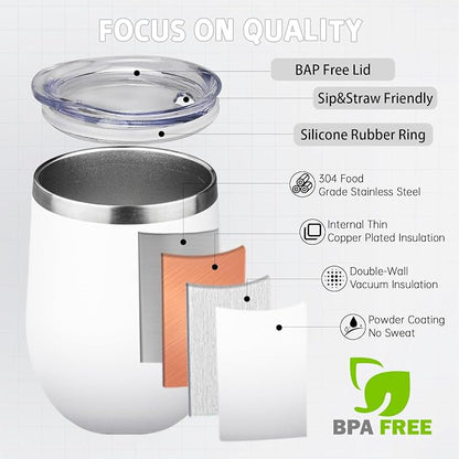 12oz/4 Pack Stainless Steel Wine Tumbler - Image 3