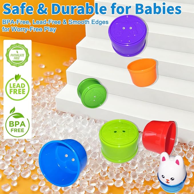 WEEJOYGAM Baby Stacking Cups, Nesting Stacking Toys - Image 3