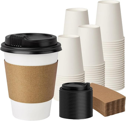 12 oz 50 Pack Disposable Coffee Cups by PACKINNO