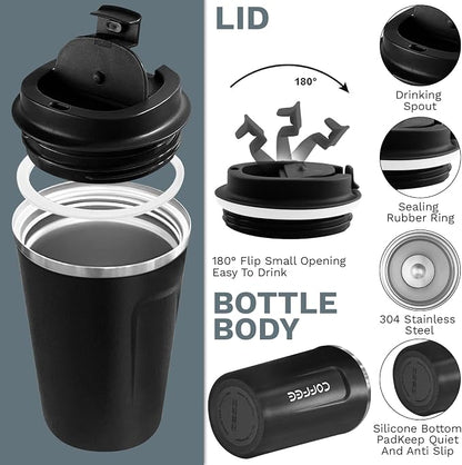 Insulated Travel Coffee Mug, Stainless Steel Coffee Cup - Image 2