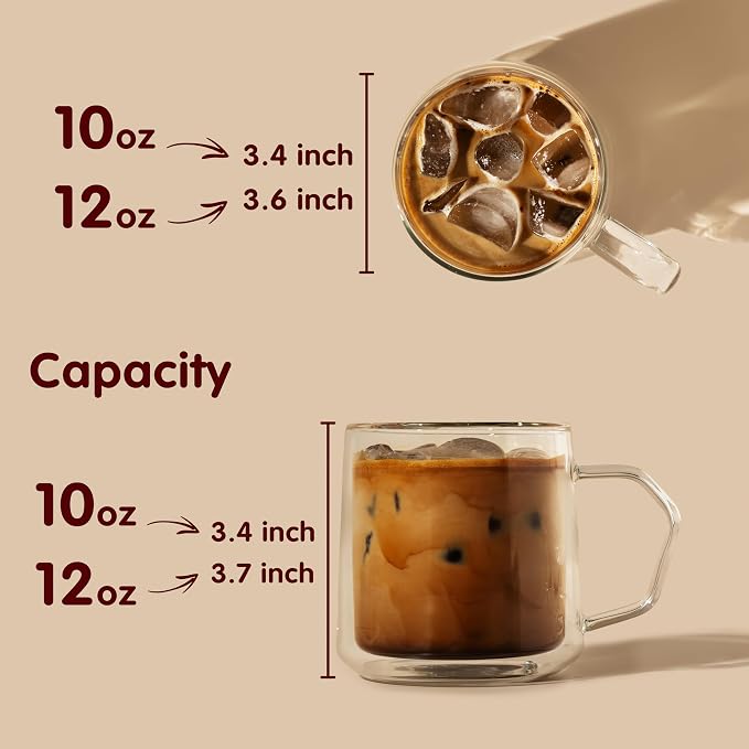 Double Wall Glass Coffee Mugs - Image 3