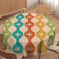 Mid Century Modern Round Tablecloth, Vintage Abstract Colorful Geometric Tablecloth for Home Party Dining Room Kitchen Decor 50Inch(127cm)