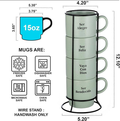 Signature Housewares Stackable Coffee Mug Tower Set - Image 2