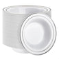 100 Pack Plastic Bowls with Silver Rim | 12oz Disposable Soup Bowls, Heavy Duty by GoodLuck