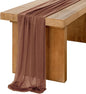Ling's Moment 14Ft Brown Table Runner, Wedding Sheer Chiffon Table Runners | by LingsMoment