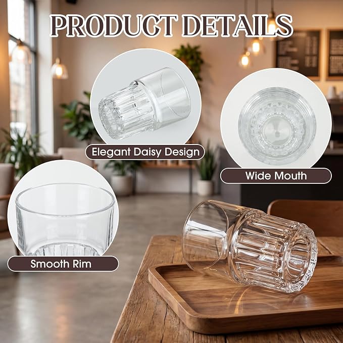 6 Pack 11 oz Drinking Glasses Stackable Iced Latte Coffee Cup, Beer Cocktail - Image 4