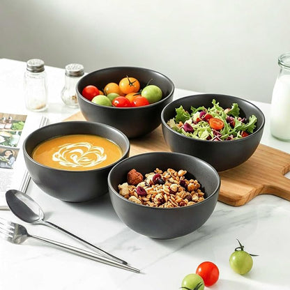 Cereal Bowls, 24 oz Soup Bowls Set of 4, Ceramic Bowls Set - Image 2