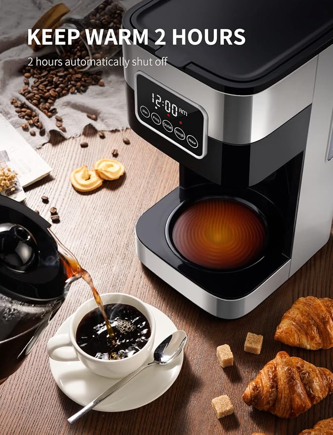 SHARDOR 10-Cup Programmable Coffee Maker, Regular & Strong Brew Drip Coffee - Image 4