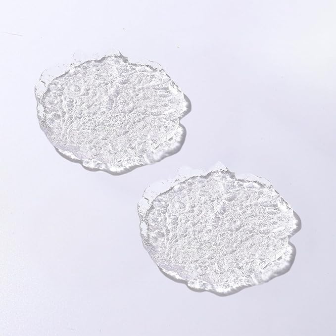 Lead-Free Crystal Glass Irregular Plate Coasters, Transparent, 14.5cm Thickened by Boxonly