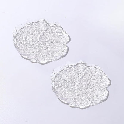 Lead-Free Crystal Glass Irregular Plate Coasters, Transparent, 14.5cm Thickened by Boxonly