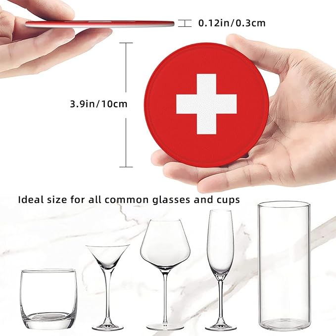 Swiss Flag Coasters for Drinks - Image 3